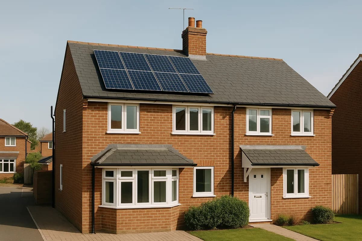 Solar panels on a semi-detached UK home — typically no planning permission needed
