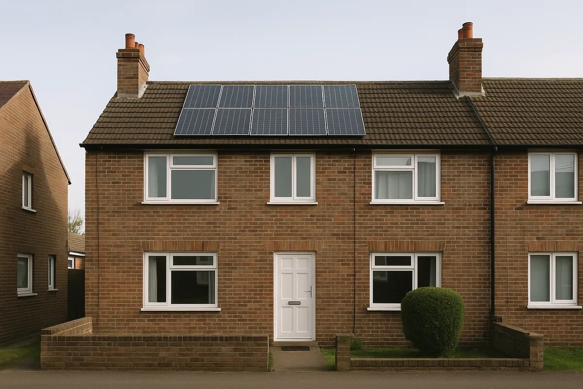 Solar panels on terraced home